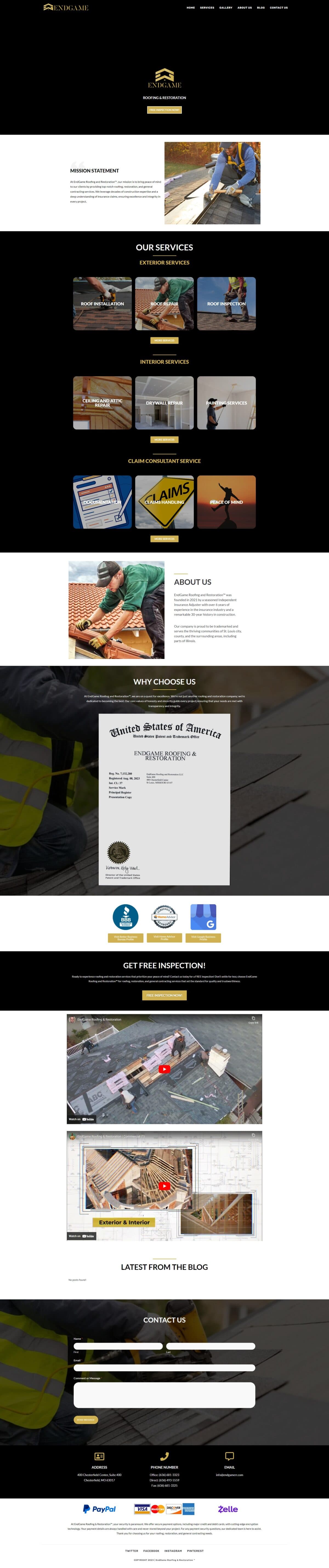 Roofing & Restoration WordPress Website