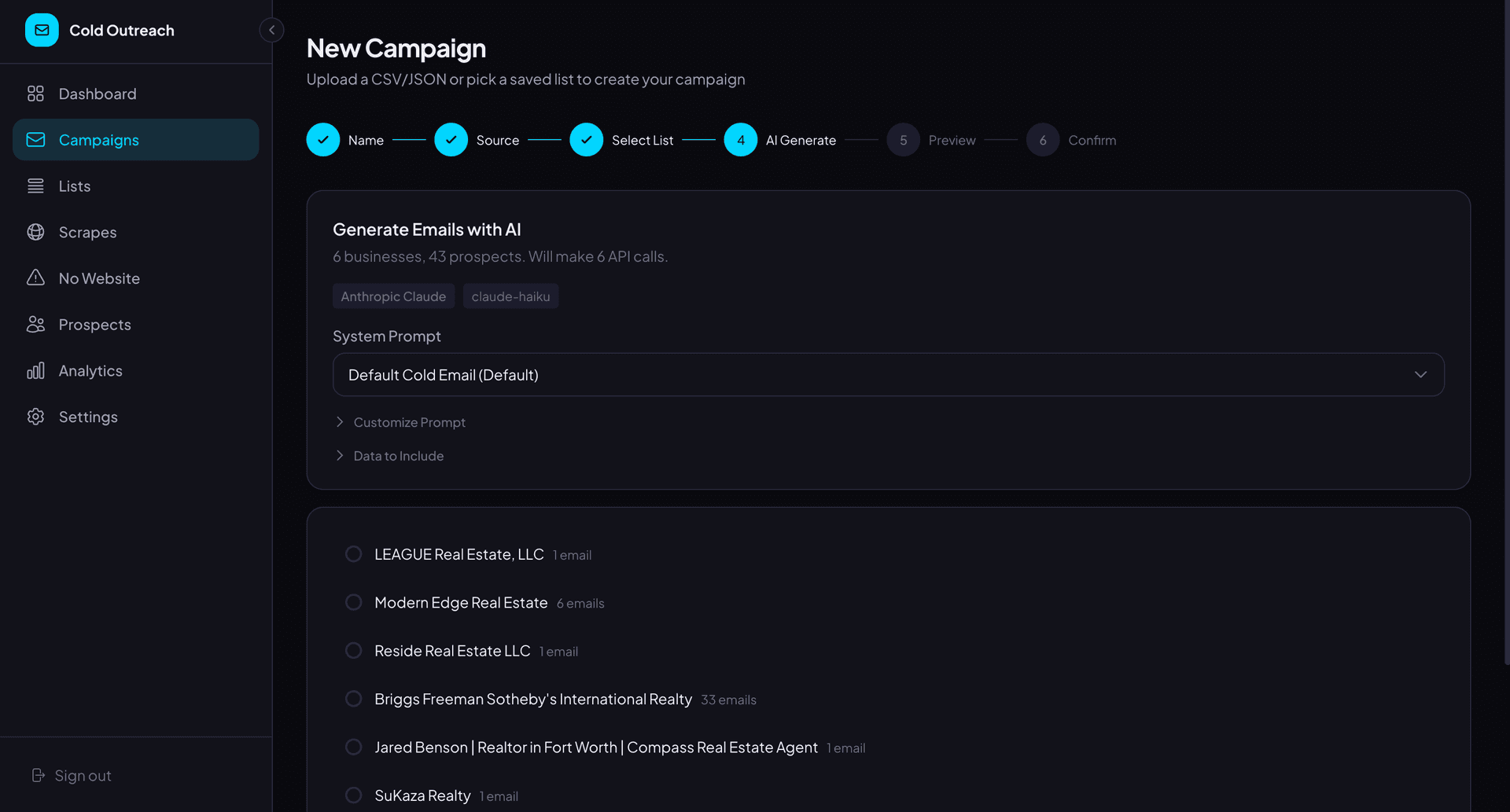 Cold Email Outreach Platform screenshot 2