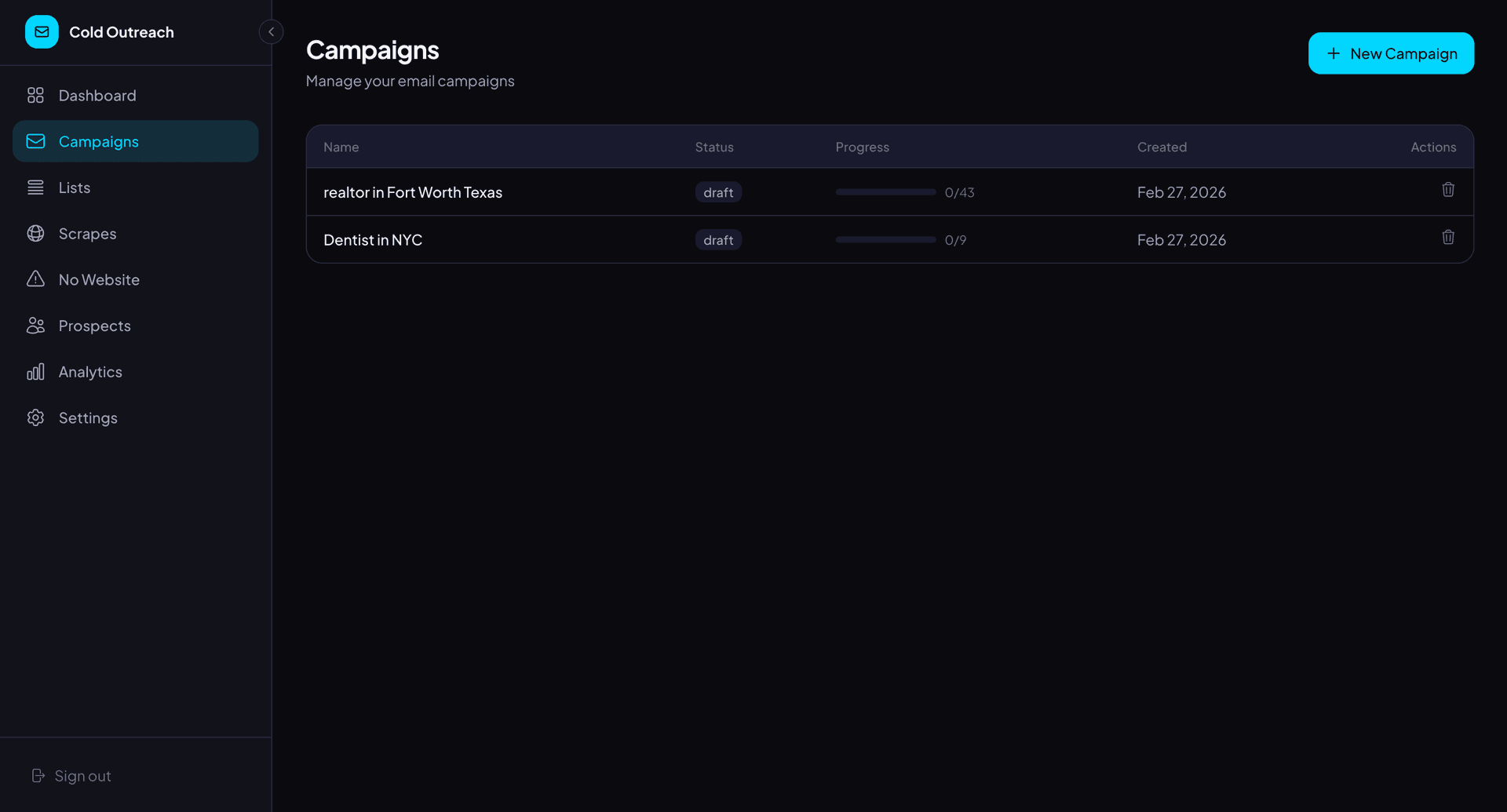 Cold Email Outreach Platform screenshot 1