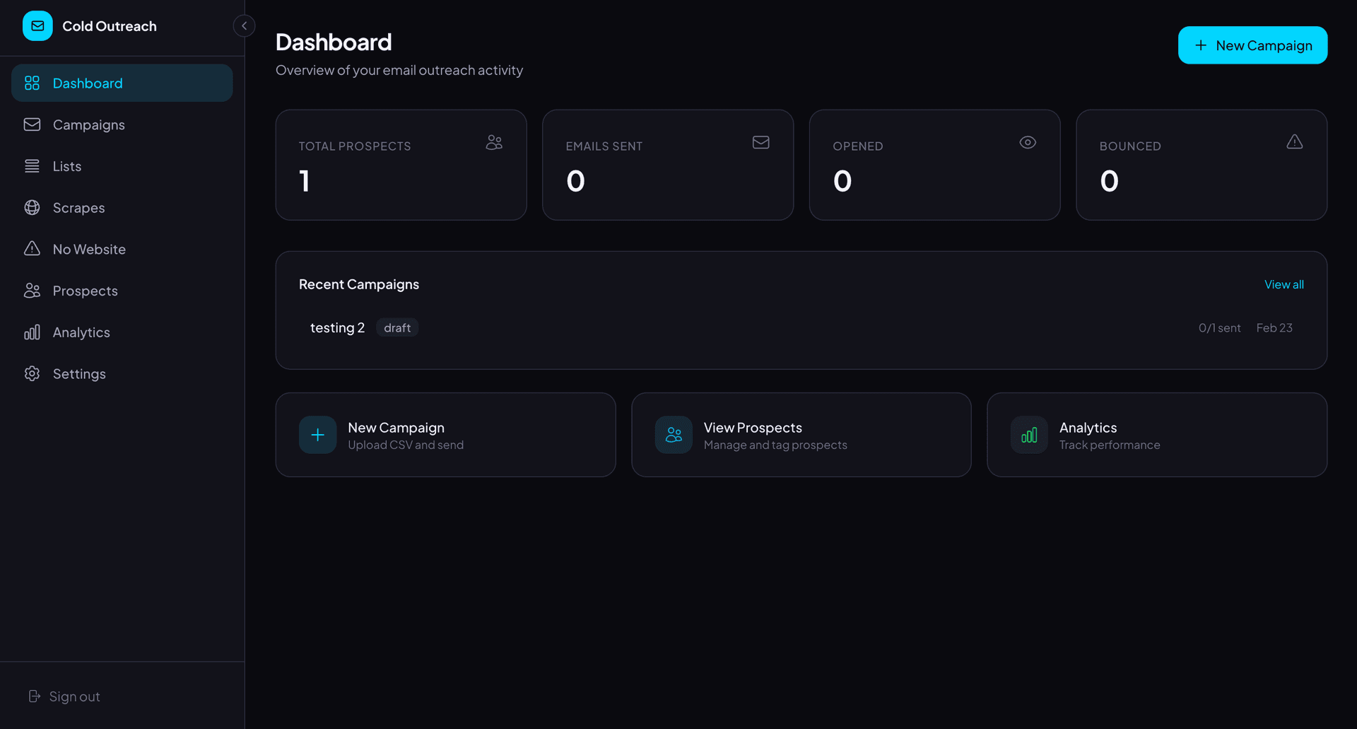 Cold Email Outreach Platform