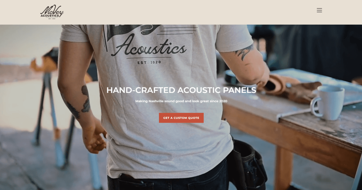 McVey Hand Crafted Acoustics Panels Website