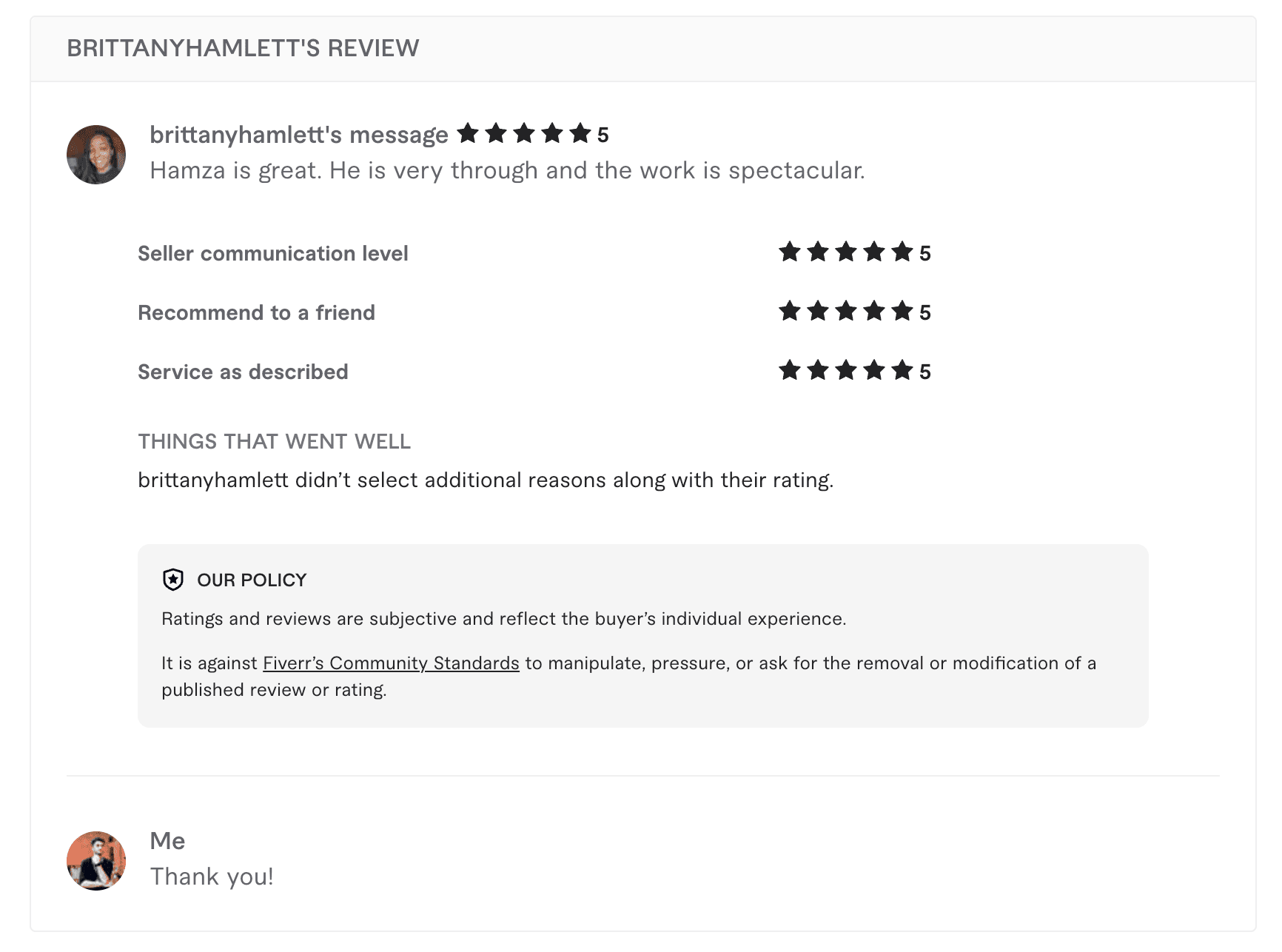 brittanyhamlett's Fiverr review