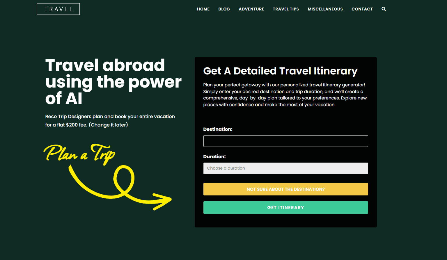 Travel Itineraries Generator AI