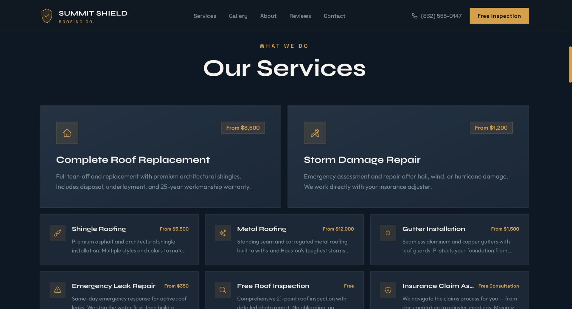 Summit Shield Roofing — Houston, TX screenshot 1