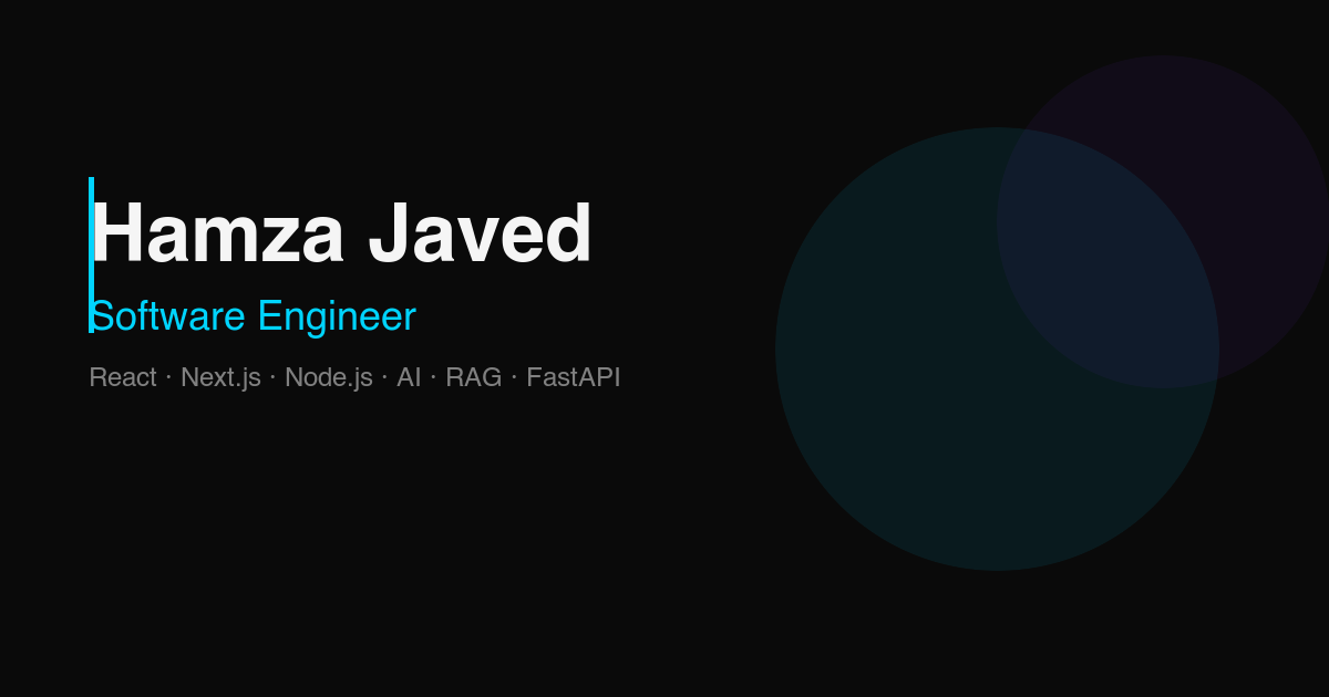 Hamza Javed | Software Engineer